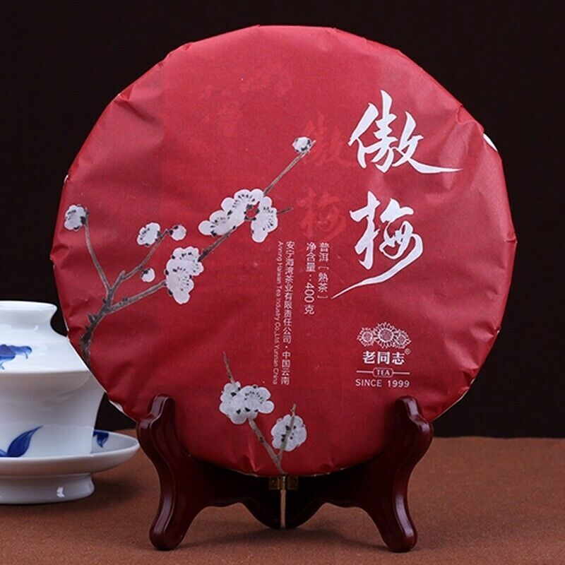 2015 Yunnan LAO TONG ZHI Puer Tea Cake,plum blossom Ripe AO MEI Pu erh tee, 400g