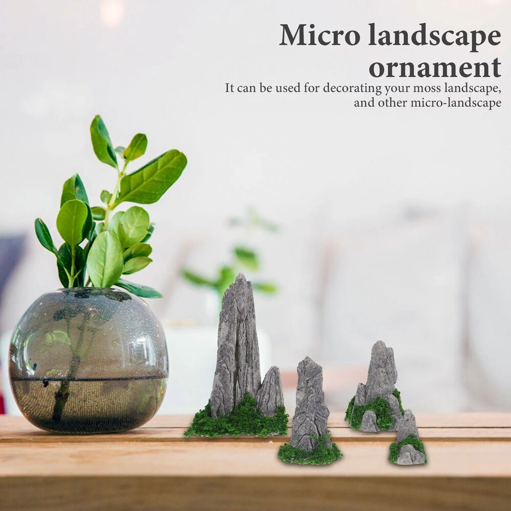 Garden Mini Rockery Ornament 8Pcs Decor Micro Landscape Outdoor Mountain Statues