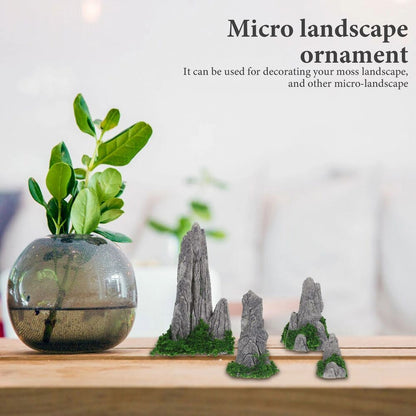 Garden Mini Rockery Ornament 8Pcs Decor Micro Landscape Outdoor Mountain Statues