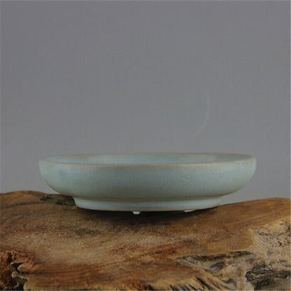 China Song Dynasty Ru Kiln Handmade Porcelain Celestial Glaze Nail Plate