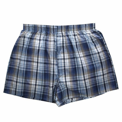 4-Pack Men's Boxer Shorts Woven Cotton Classic Plaid Underpants Loose Breathable