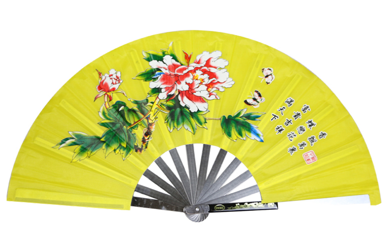 Metal Stainless Steel Folding Fan Mulan Kung Fu Martial Arts Tai Chi Fan New