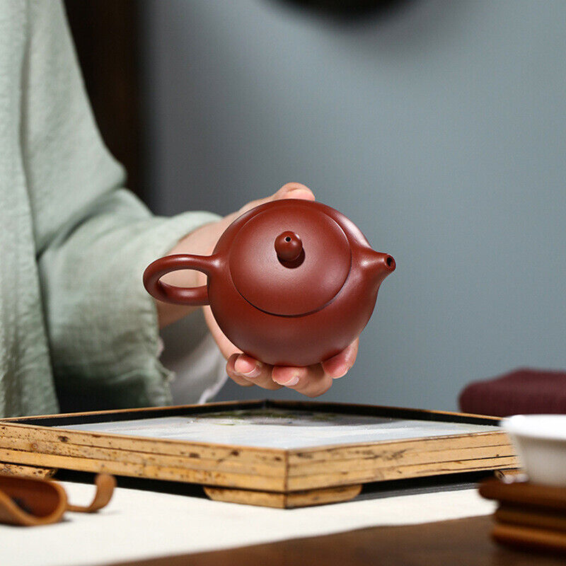 Yixing zisha clay teapot 5oz purple sand Dahongpao handmade Spherical filtration