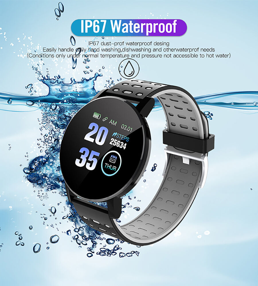 Bluetooth Smart Watch Heart Rate Monitor Bracelet for Android Ios Iphone Samsung