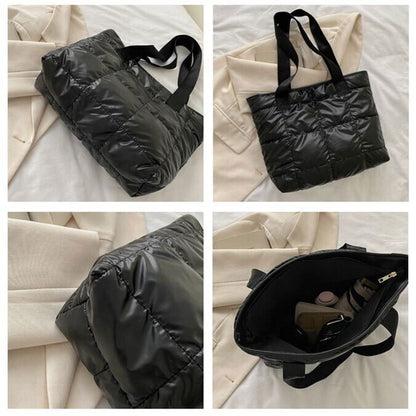 Women Fashion Shoulder Bag Large Capacity Cotton Padded Tote Handbags for traval