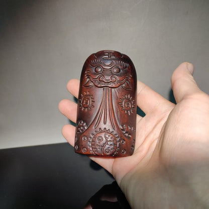 Craft Wooden Pieces Carved Pendant Ornament Plaything Car Decor Dragon Statue