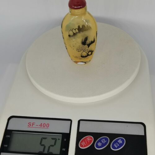 Chinese Old Beijing Glaze Inside Painting Landscape Exquisite Snuff Bottle Art