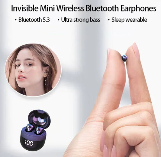 2023 Bluetooth Earbud Headset TWS 5.3 Wireless Earphone Invisible for All Phone.