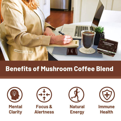 Organic Instant Mushroom Coffee Powder Mane Chaga Mushroom Coffee 6g*20bags
