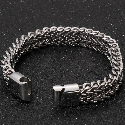 Meshed Woven Stainless Steel Bracelet Curb Chain Cuban Link Wristband Men Women