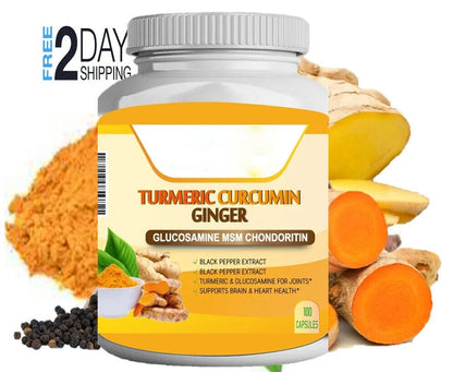 Turmeric curcumin with ginger black pepper, support maximum strength capsules