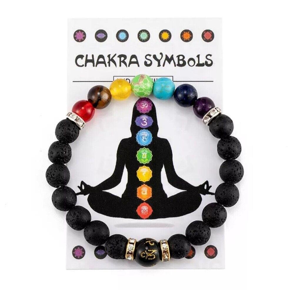 Pulsera De 7 Chakras Para Hombre Y Mujer, Cristal Natural, Curación De Ansiedad,