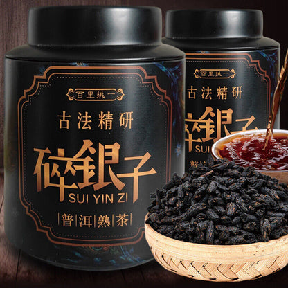 Crushed Silver Cooked Pu'er Tea Cooked Glutinous Aroma Premium Black Tea 500g