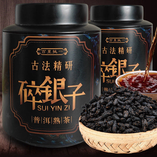 Crushed Silver Cooked Pu'er Tea Cooked Glutinous Aroma Premium Black Tea 500g