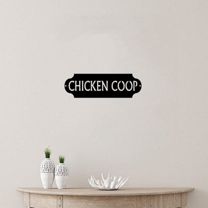 Country Rustic Chicken Coop Metal Sign for The Hen House-14"X4.5"-Metal Wall Art