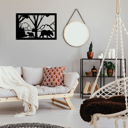 Wildlife Wall Art - Bear Lake - Size 13.5" x 8.7" Metal Wall Art