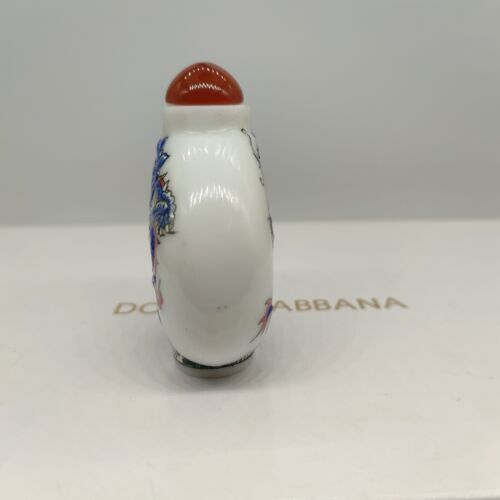vintage chinese Glass snuff bottles dragon statue Painted snuffbox gifts figures