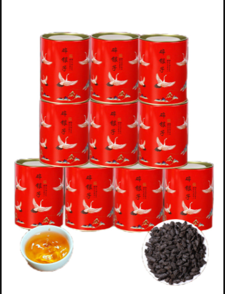 Glutinous Rice Fragrance Crushed Silver Tea Fossil Yunnan Pu'er Ripe Tea 50g/Can