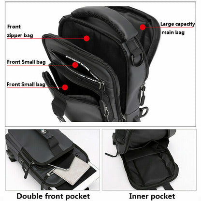 Multifunction USB Shoulder Bag Chest Bags Waterproof Travel Pack Messenger Pack