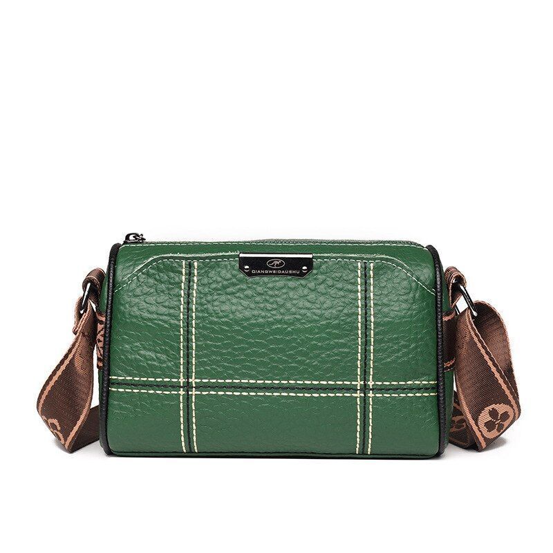 Shell Sling Handbags Genuine Leather Vintage Shoulder Messenger Purse 22*14*10CM