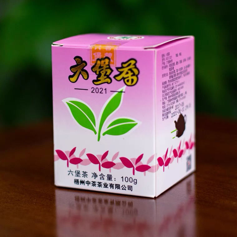 CHINATEA Brand Lao Ba Zhong Purple Box Liu Pao Hei Cha Dark Tea Loose Leaf 100g