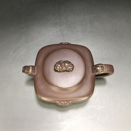 vintage chinese yixing purple clay teapot zisha ceremony carving Collectible art