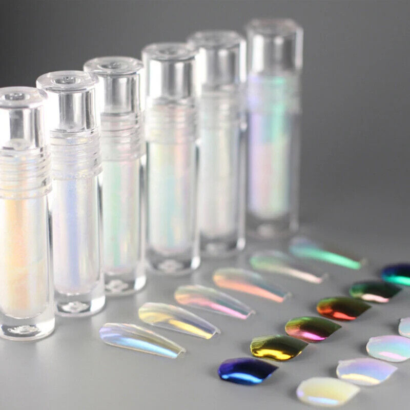 Liquid Nail Art Glitters 6 Colors Aurora Metallic Magic Mirror Moonlight Pigment