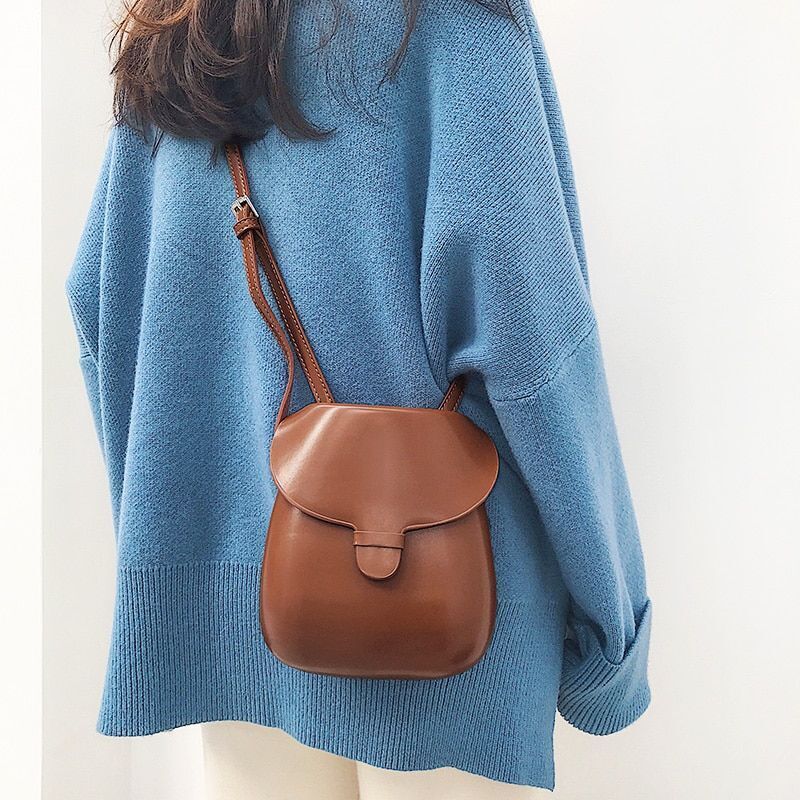 Vintage Messenger Bag Shoulder Purse Synthetic Leather Crossbody Bag 17*16*3 CM
