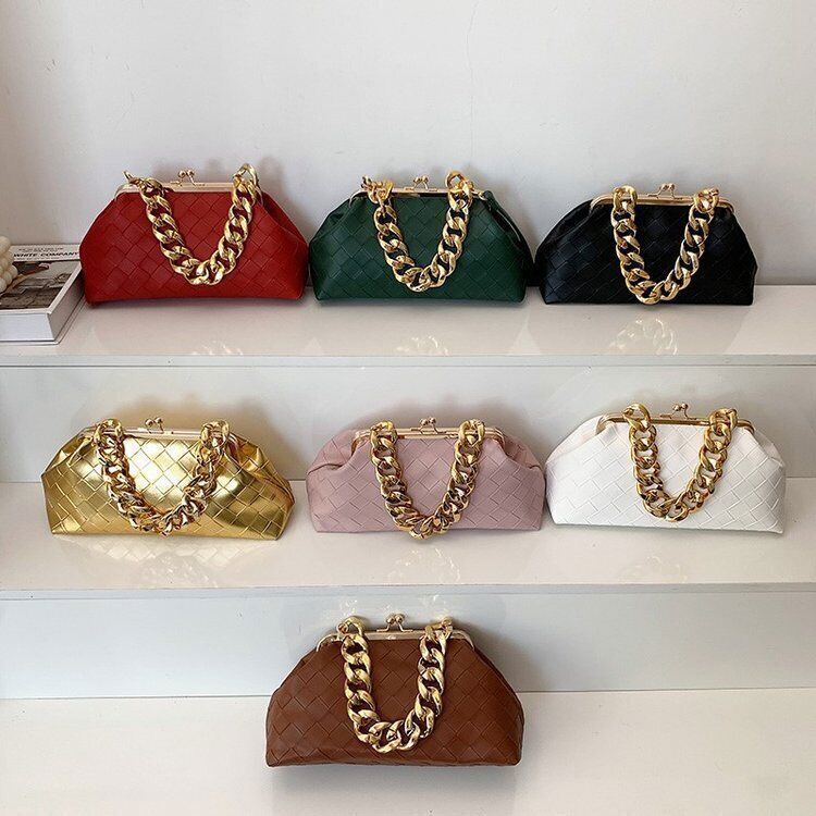 Leather Weave Handbag Handle Dumpling Bag Crossbody Bag Women