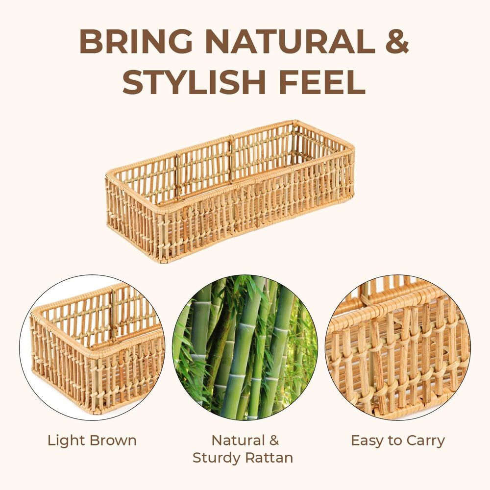 Rattan Woven Bathroom Organizer Storage Basket Toilet Paper Holder Home Decor