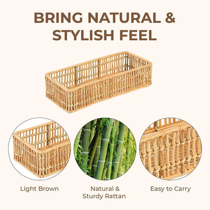Rattan Woven Bathroom Organizer Storage Basket Toilet Paper Holder Home Decor