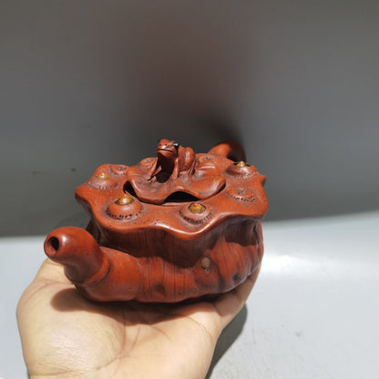 Vintage Chinese Yixing Purple Clay Teapot Zisha Ceramic Nice Frog Lotus Teaware