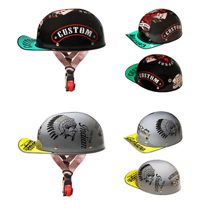 Motorcycle Half Helmet Motorcycle Helmet Baseball Cap Multi-Color Retro Helmet