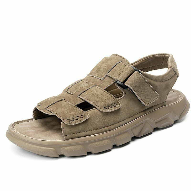 Upstream shoes leather breathable sandals summer Wading shoes soft-soled beach