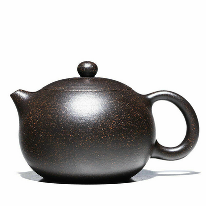 Chinese Marked Yixing Zisha Teapot Pure Black Galaxy Clay Xishi Pot Ball Infuser