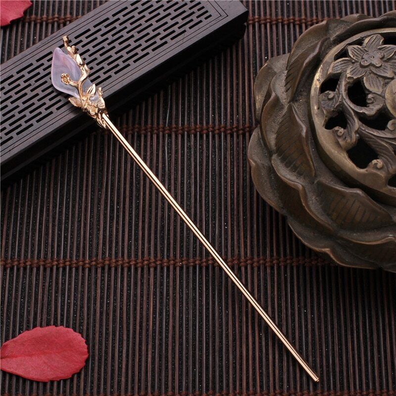 Women Hair Stick Metal Glaze Chopstick Hairwear Retro Chinese Hanfu Accessories