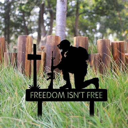 Freedom Is Not Free Yard Stakes Military Gifts Soldiers Iron Memorial Stakes