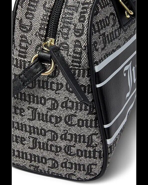 NEW Juicy Couture Bestseller Fashionista Bowler Satchel Black & Beige Bag Gift