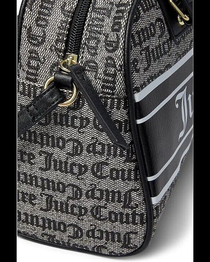 NEW Juicy Couture Bestseller Fashionista Bowler Satchel Black & Beige Bag Gift