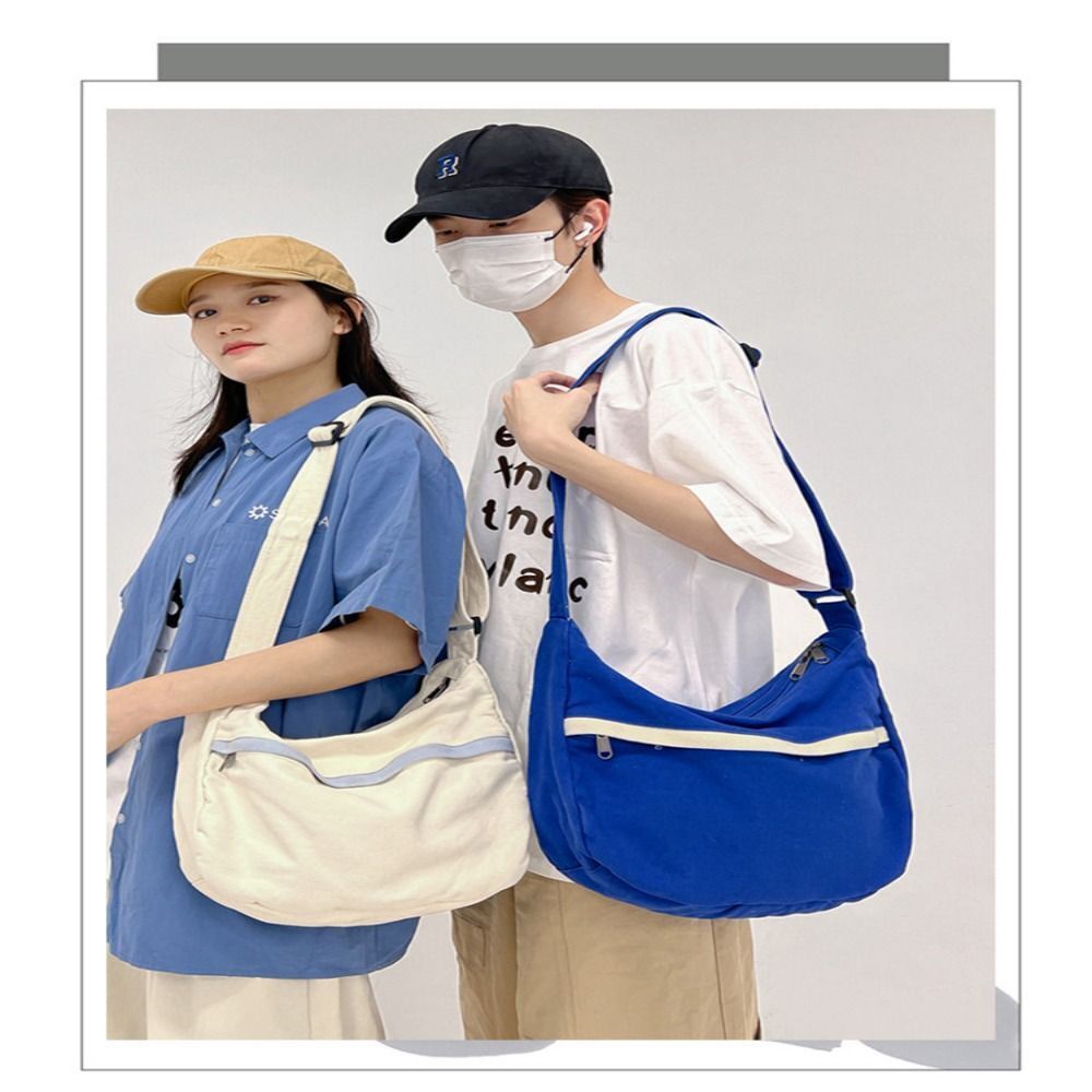 Washed Fabric Shoulder Bag Large Capacity Tote Bag Fashion Crossbody Bags Men
