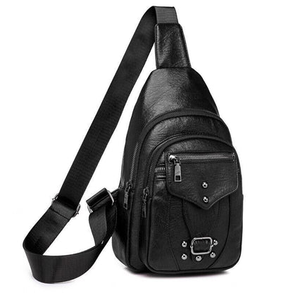 Women's Chest Pack PU Leather Shoulder Crossbody Chest Bags Women Handbags