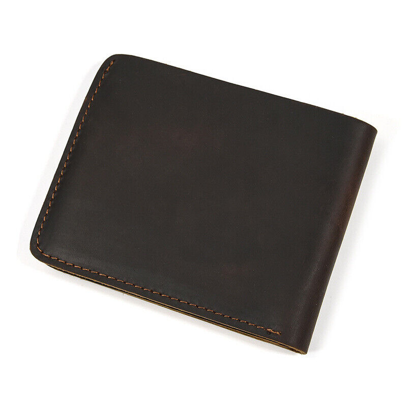 Retro Men's Real Leather Bi-fold Wallets Credit ID Card Holder Clutch Bags
