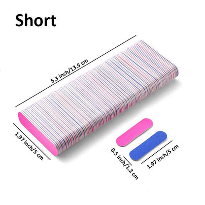 Nail Files 100Pcs Wood Double-Sided Professional Strong Sandpaper Polishing Tool