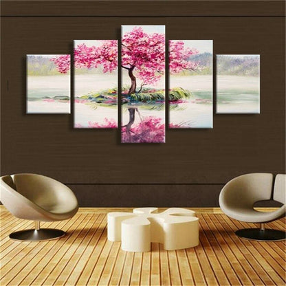5 Piece Red cherry Art Prints On Canvas for Living Room Home Decor Unframed