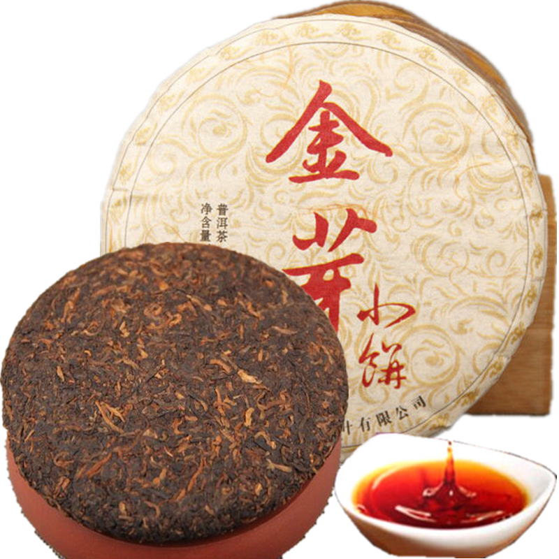 Organic Ripe Tea 100g Golden Bud Black Tea Yunnan Pu Erh Tea Cake Healthy Drink