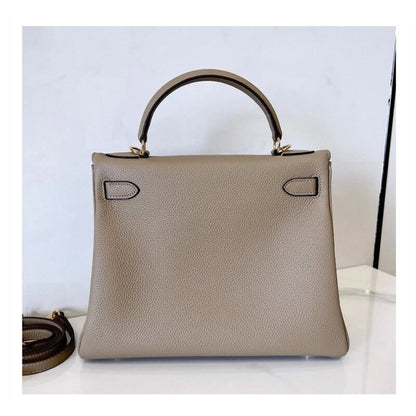 25/28) Real Leather Small Flap Briefcase Tote Shoulder Bag Purse Handbag Fashion