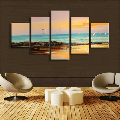 Seascape 5 Pieces Poster and Print Wall Art for Living Room Home Decor Unframed