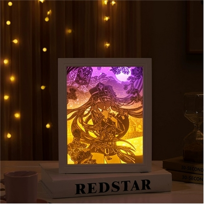 New Genshin Impact Hutao GanYu Paper Carving Lamp Touch Control Rechargeable