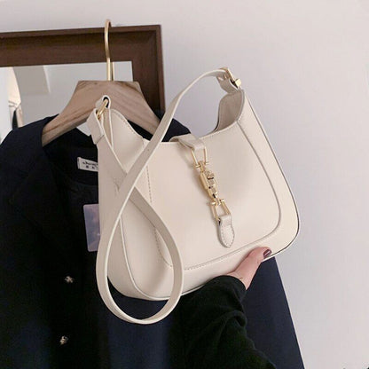 Retro Underarm Shoulder Side Bags For Women PU Leather Crescent Handbags