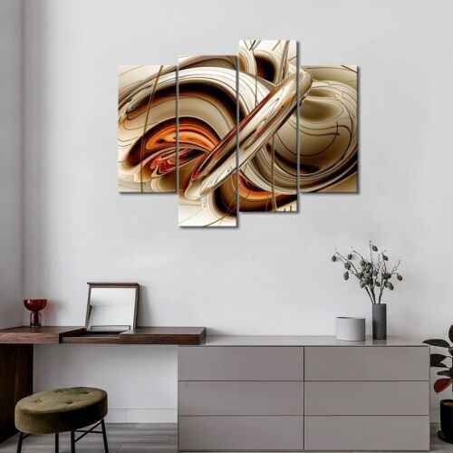 Lines Digital Abstract 4 Pieces Canvas Print Wall Art Home Decor Cuadros